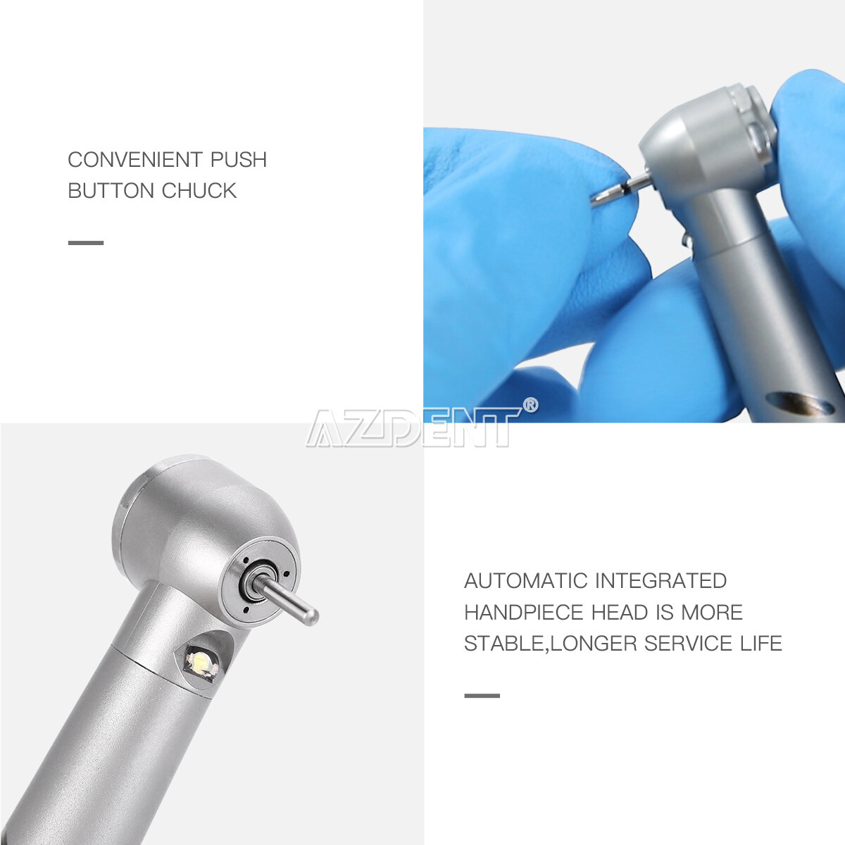 Dental LED Fiber Optic E-Generator High Speed Handpiece 3 Way Spray Push 2 Holes