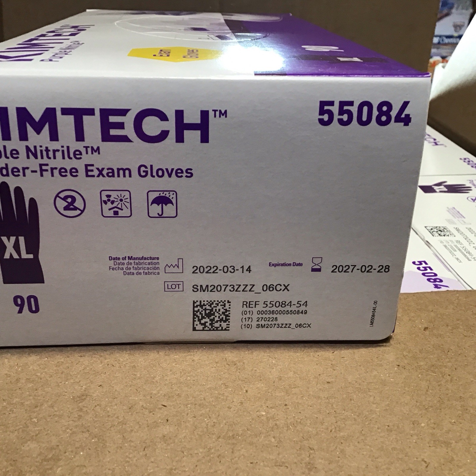 Kimtech K-C55084 Work Glove Size XL Purple Nitrile Powder Free Case of 900