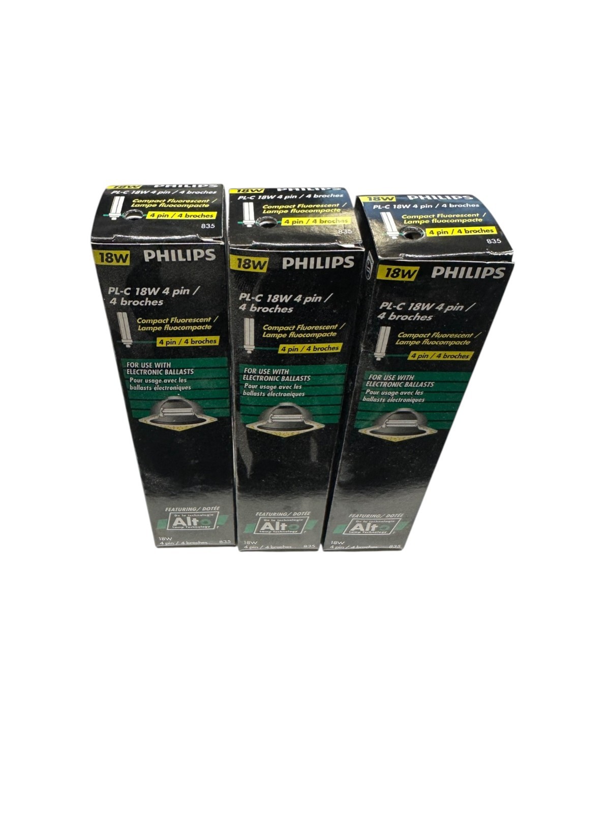 PHILIPS PL-C 18W 4 PIN COMPACT FLUORESCENT (LOT OF 3) 🔥 Fast Shipping 🔥