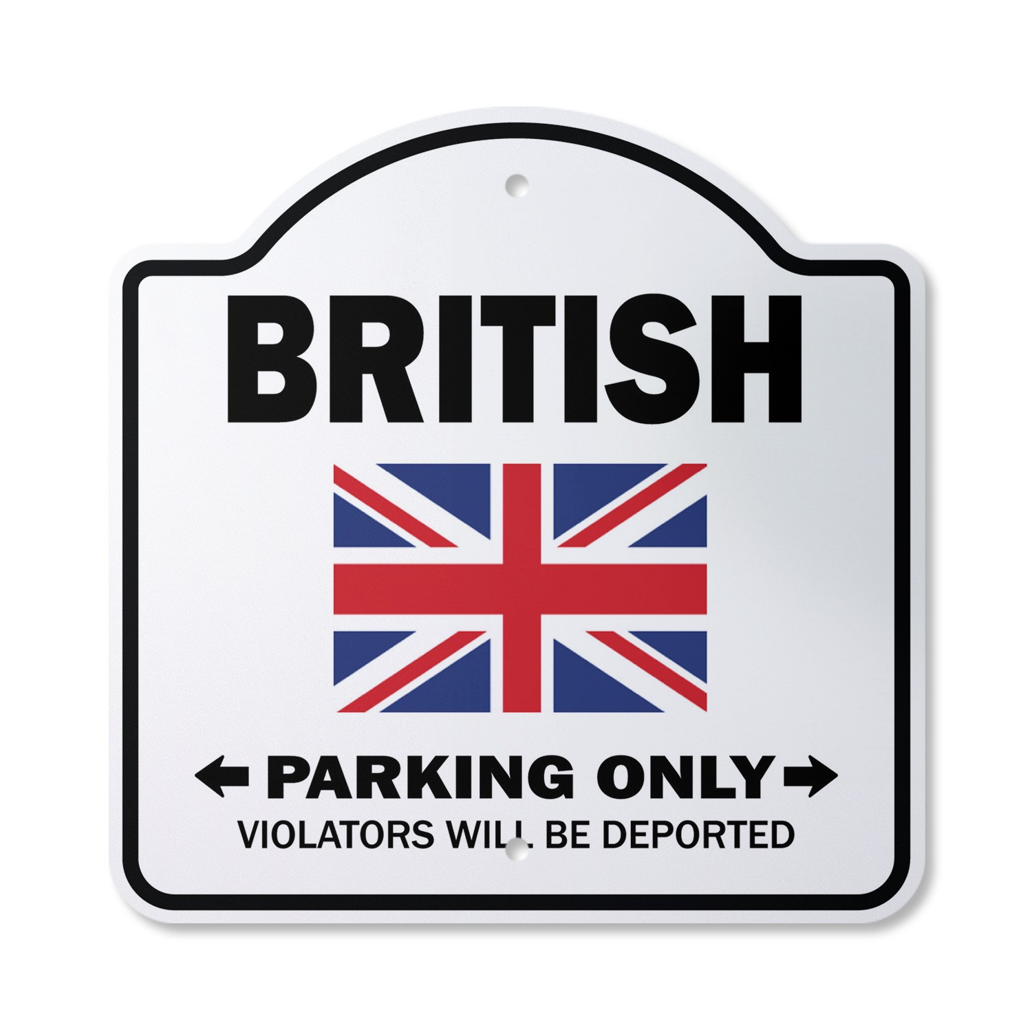 Parking For British Only Plastic Sign United Kingdom Flag National Pri