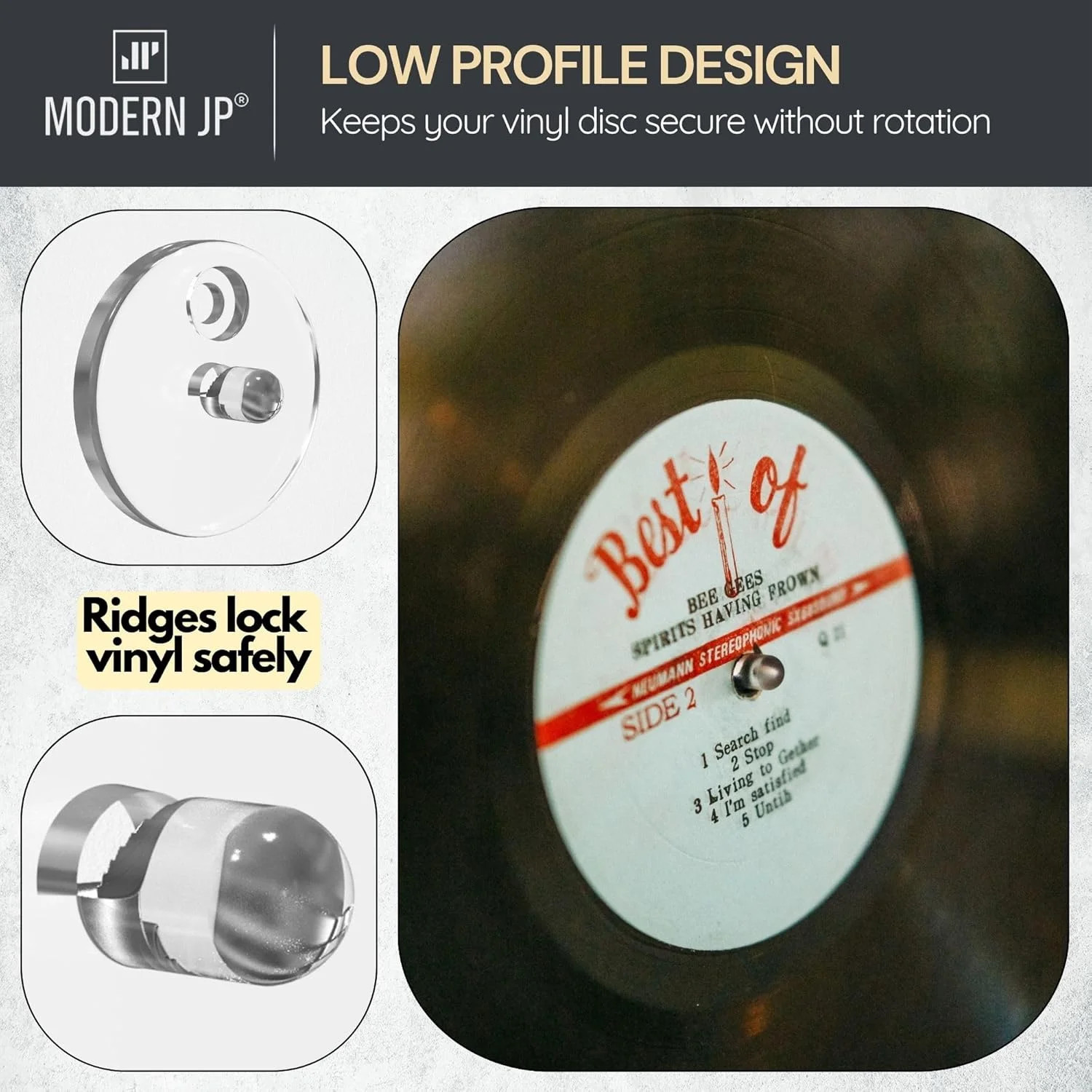 Modern JP Adhesive Vinyl Wall Mount for Discs (4-Pack) – Strong Hold Record Hold