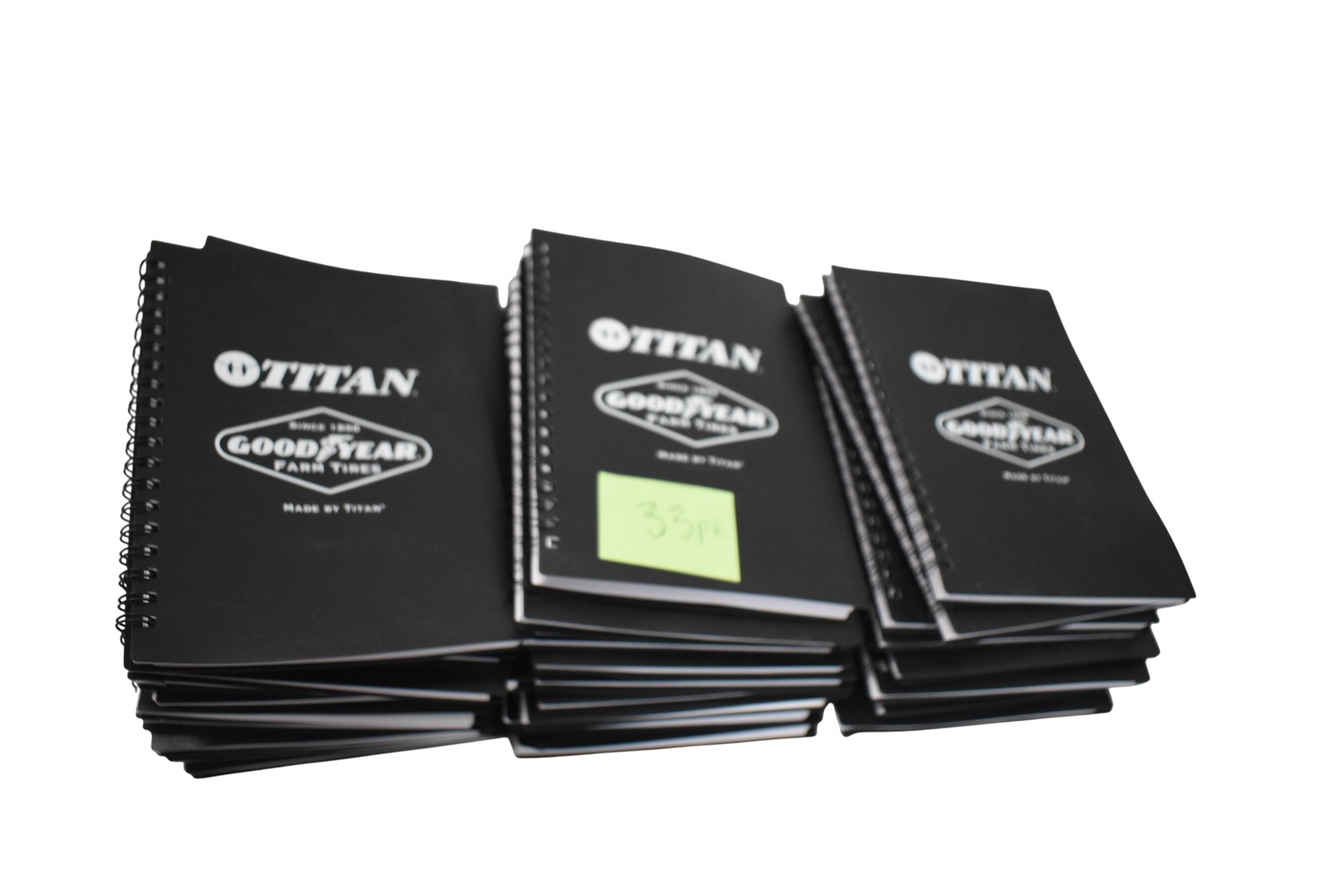 Promotional Branded Spiral Notebooks Lot Of 33 Black Journals Writing Notes Bulk