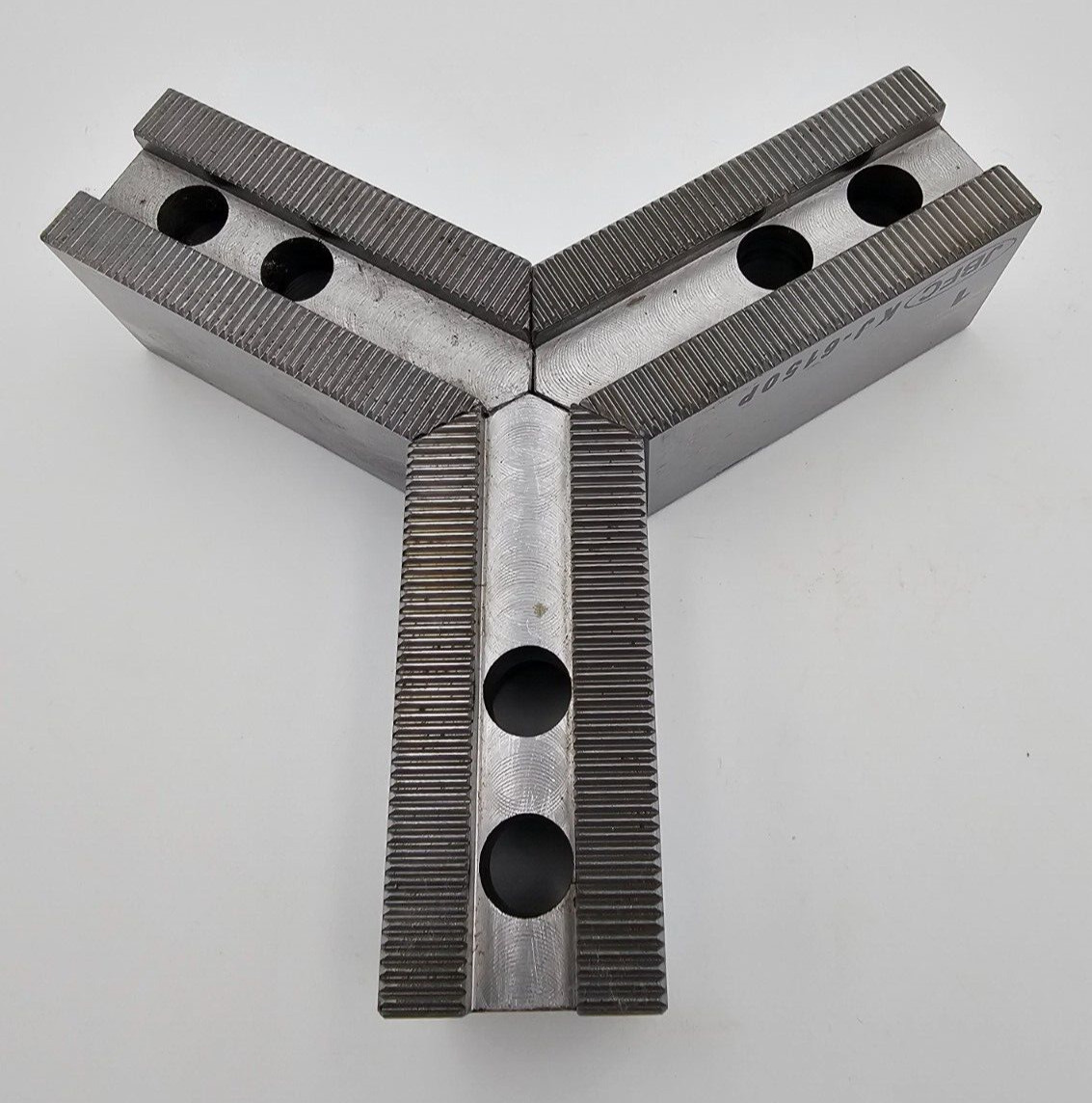 Soft Chuck Jaws 10″ x 3″ high Steel Pointed – 1.5mm x 60 deg Serr – Set/3 pcs.
