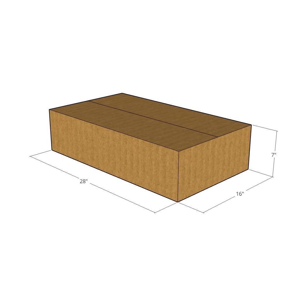 5 28x16x7 Kraft Brown Corrugated Shipping Boxes 32 ECT Single-Wall New