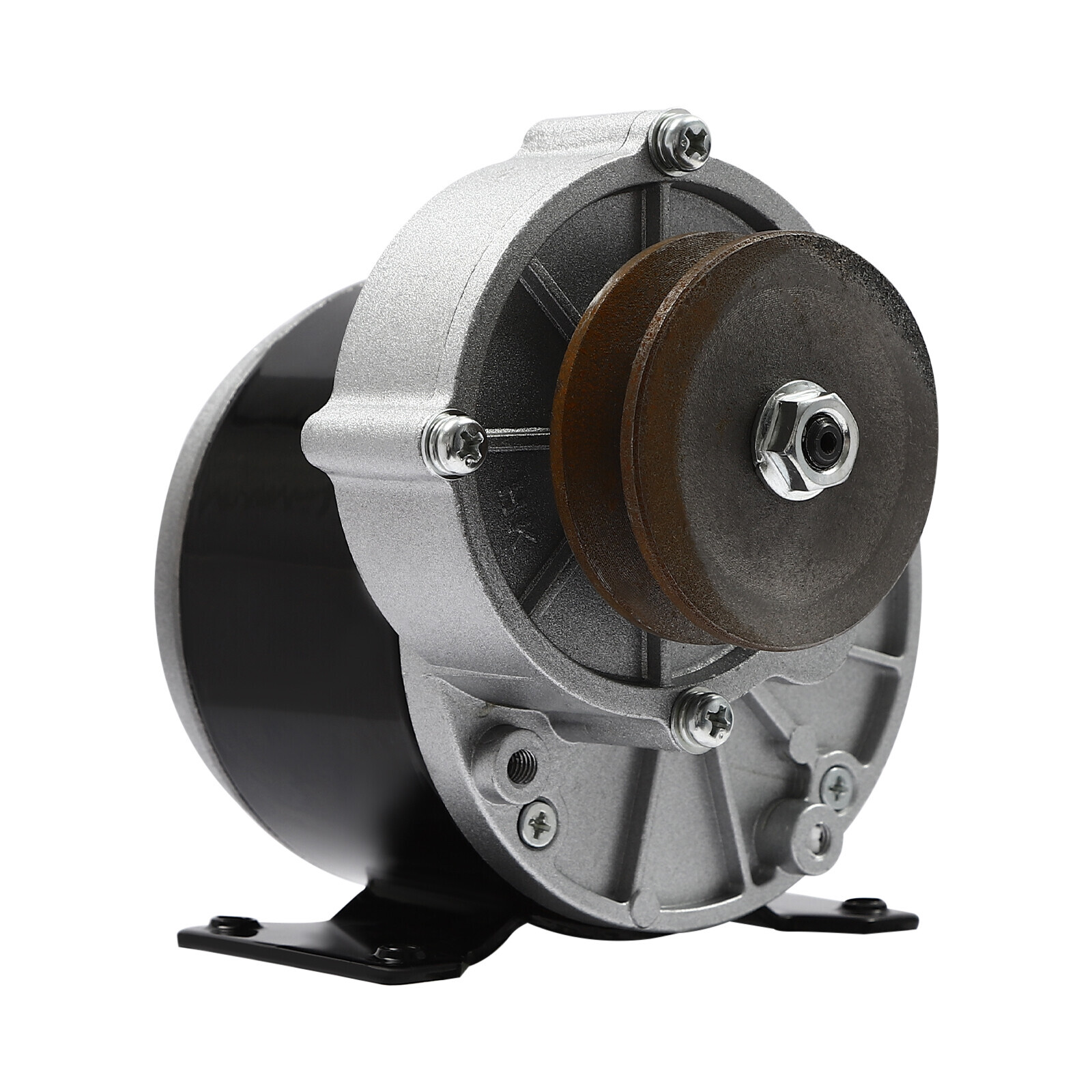 250W Gear Electric Motor Gear Motor Brushed Reduction Motor w/ Belt Pulley 36VDC