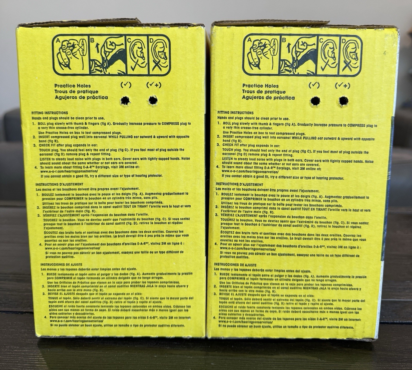 2 Packs 3M E-A-R Classic Uncorded Earplugs 312-1201 NRR 29dB Yellow 400 pairs