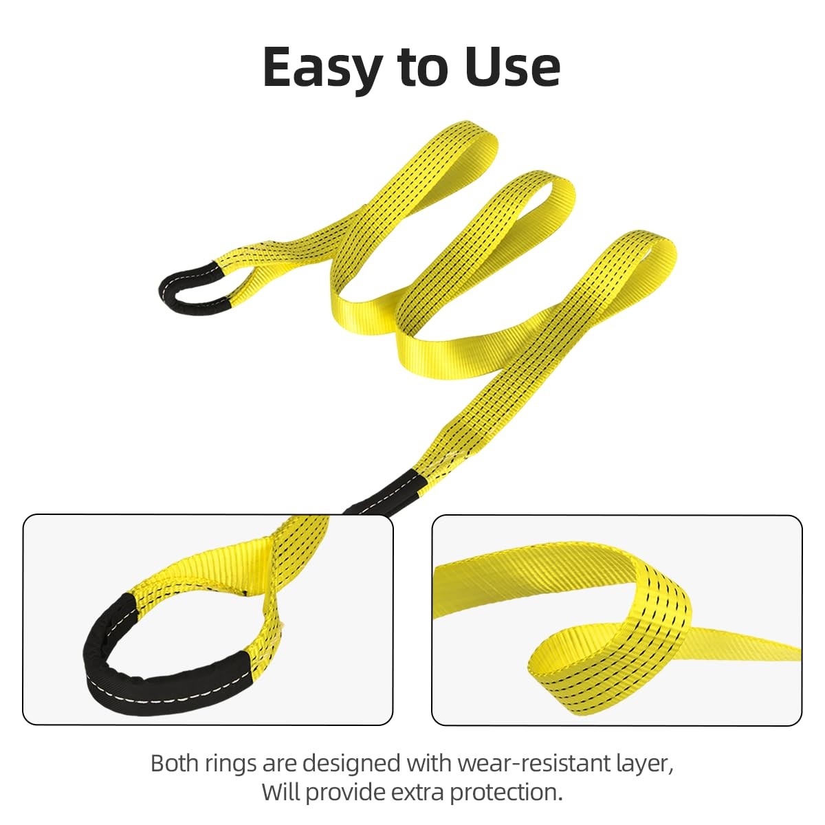 2 Pack 6′ x 2″ Lifting Sling Straps, 6 Feet Heavy Duty Lift Rigging Strap Tre…