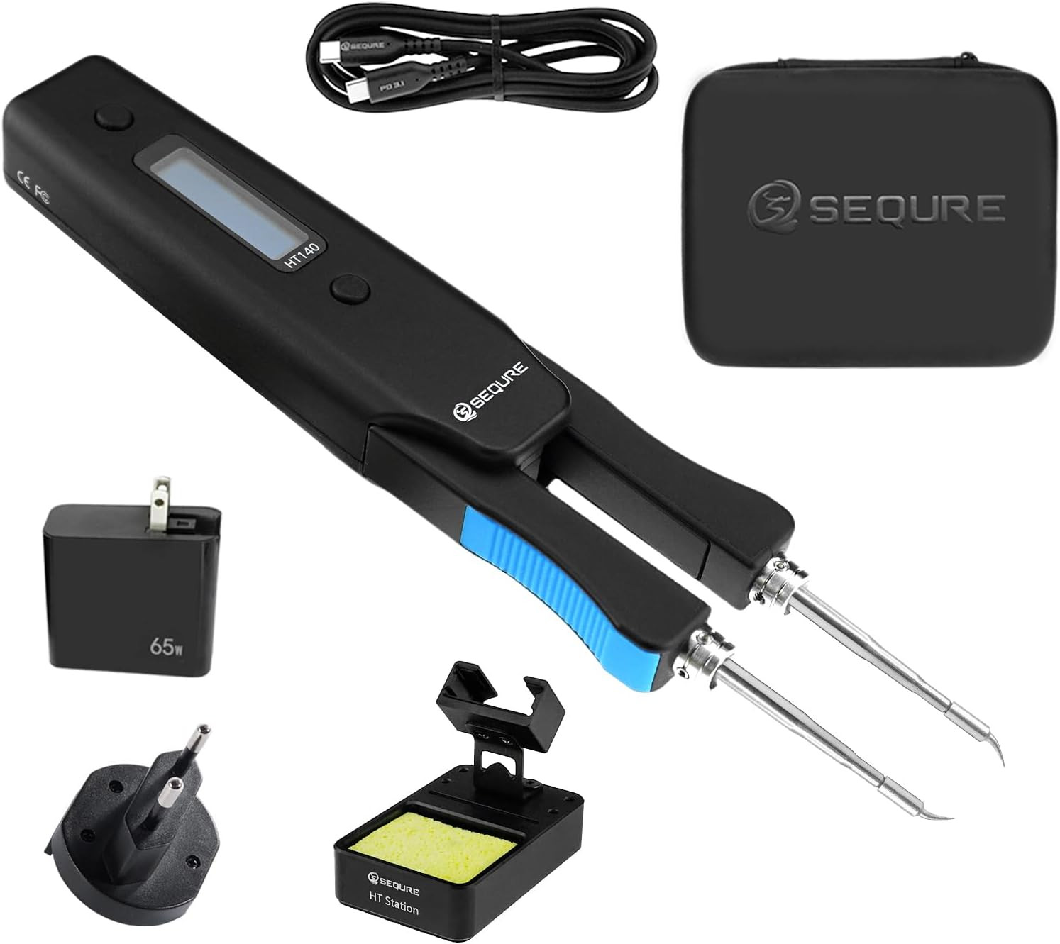 HT140 2-in-1 Soldering Iron Hot Tweezers Kit PD65W Fast Heat OLED 140W