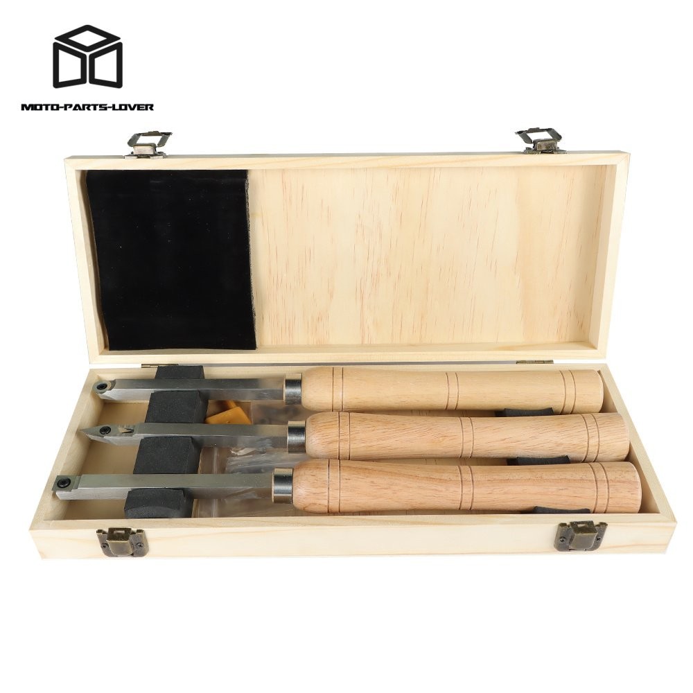 3 Pcs Set Carbide Woodturning Tool Mini Size Diamond Shape Round & Square Tool