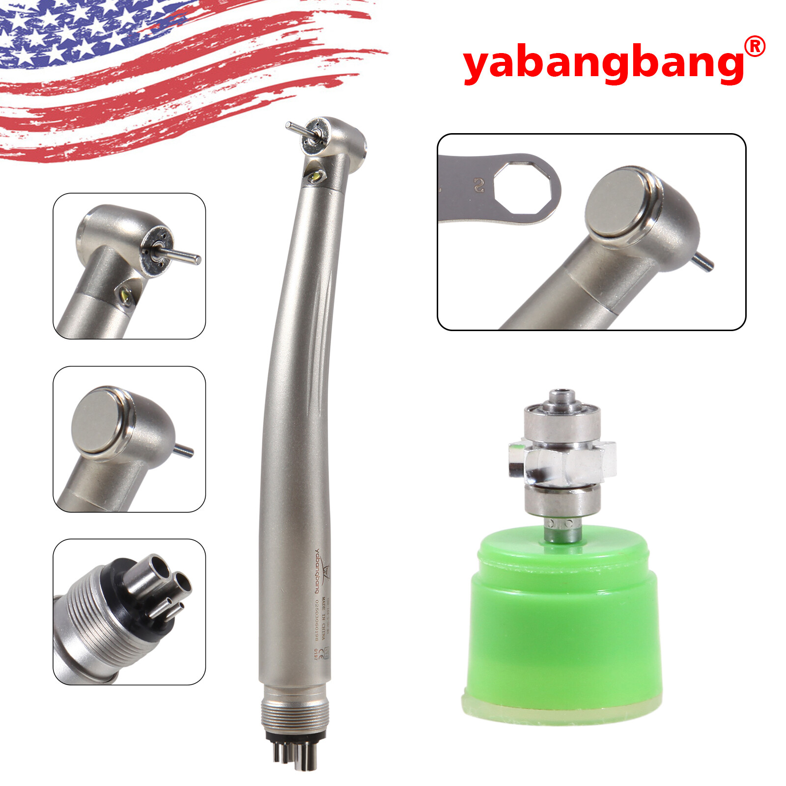 Dental LED E-generator High Speed Handpiece Standard Head Triple Way Spray 4Hole