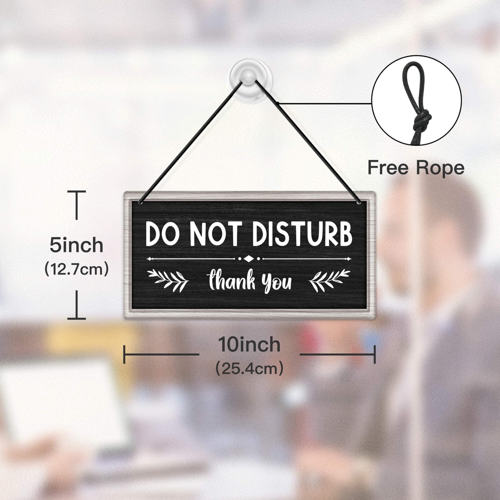 Grey Welcome Please Knock Office Door Signs PVC Do Not Disturb Hanger Plaque