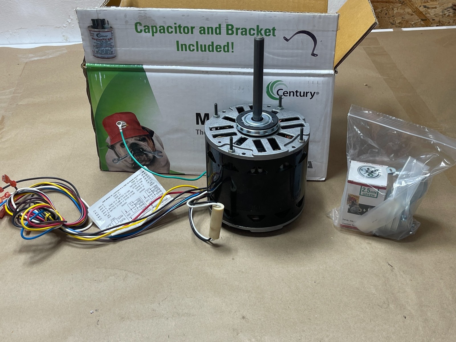 Century FD6000A PSC Indoor Blower Motor 1/2-1/6HP 1075RPM 208-230V 3.9A 48 Frame