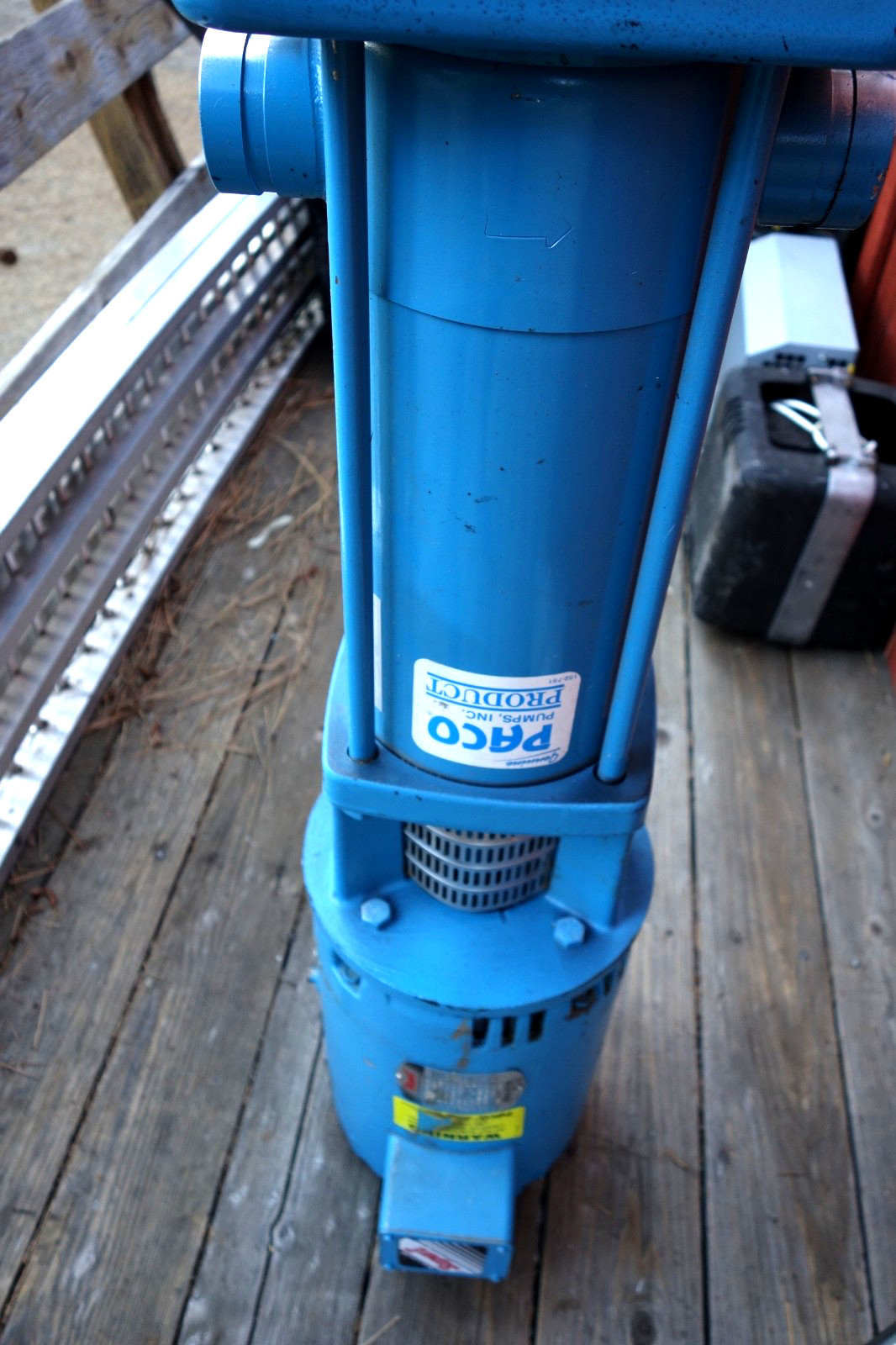 PACO Vertical Inline Centrifugal Pump and HP Baldor-Reliance Super-E motor