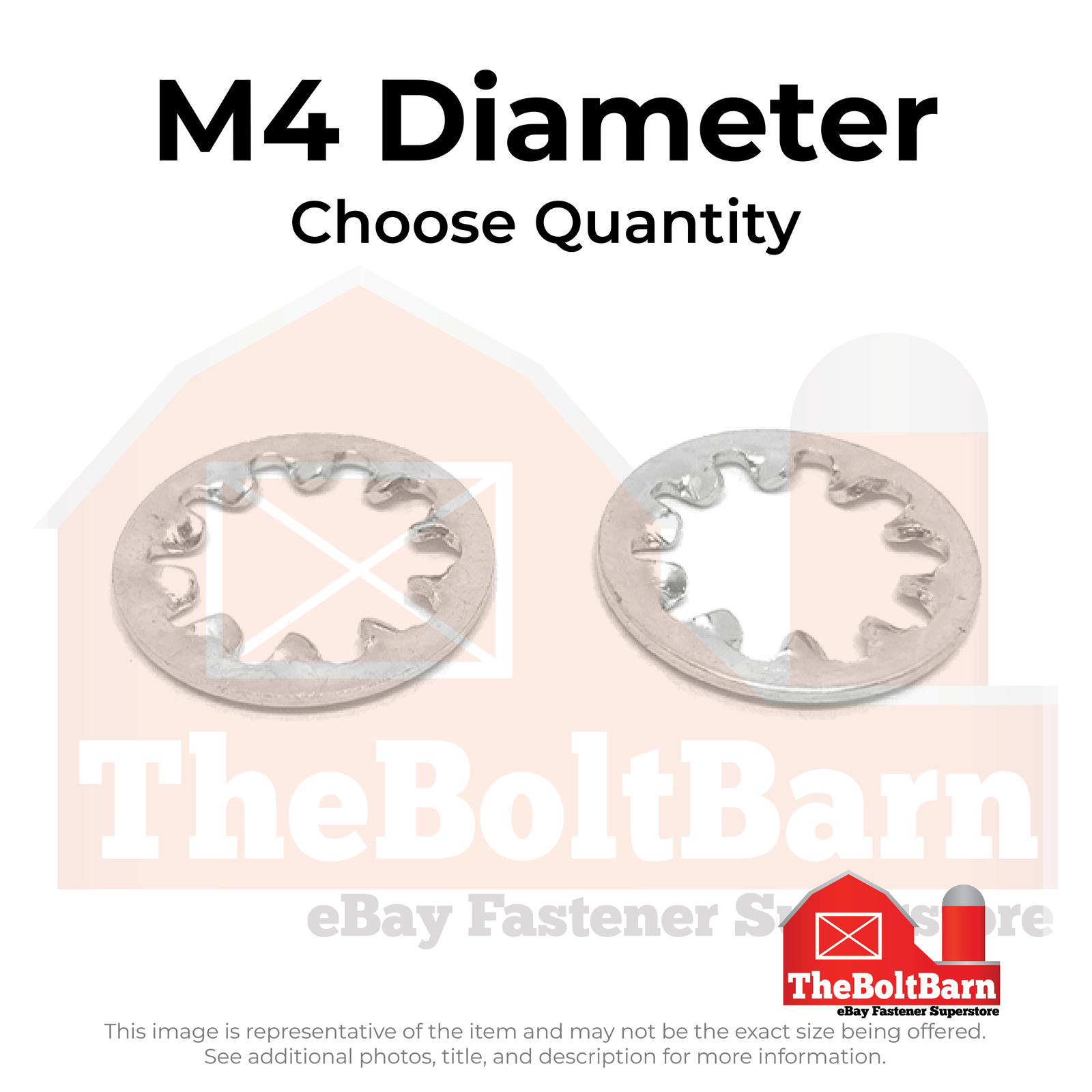 M4 A2-70 Stainless Steel Internal Tooth Lock Washers (Pick Quantity)