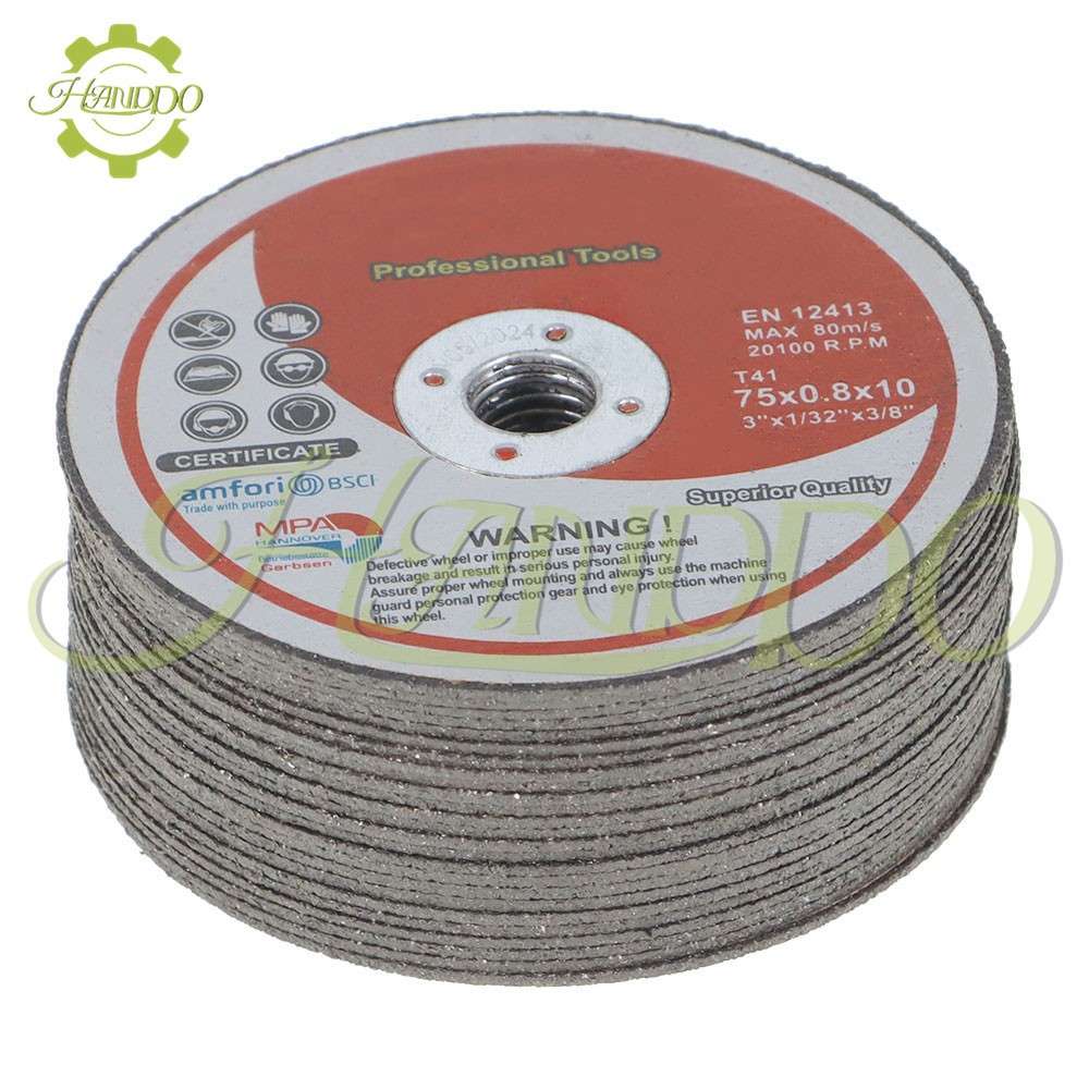 Pack 50 3” × 1/32” × 3/8” Metal and Stainless Steel Cut Off Wheels For Die Grind