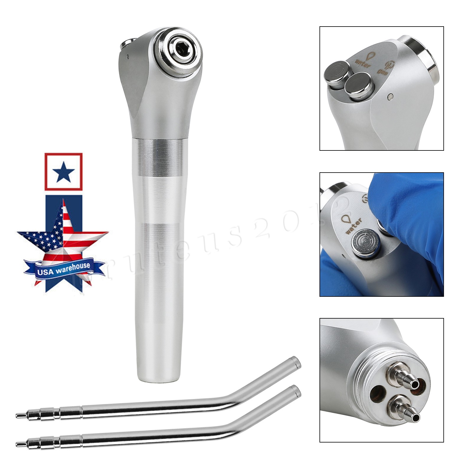10PCS Dental Air Water Spray Triple Syringe 3 Way Handpiece w/ Nozzles/Tips/Tube