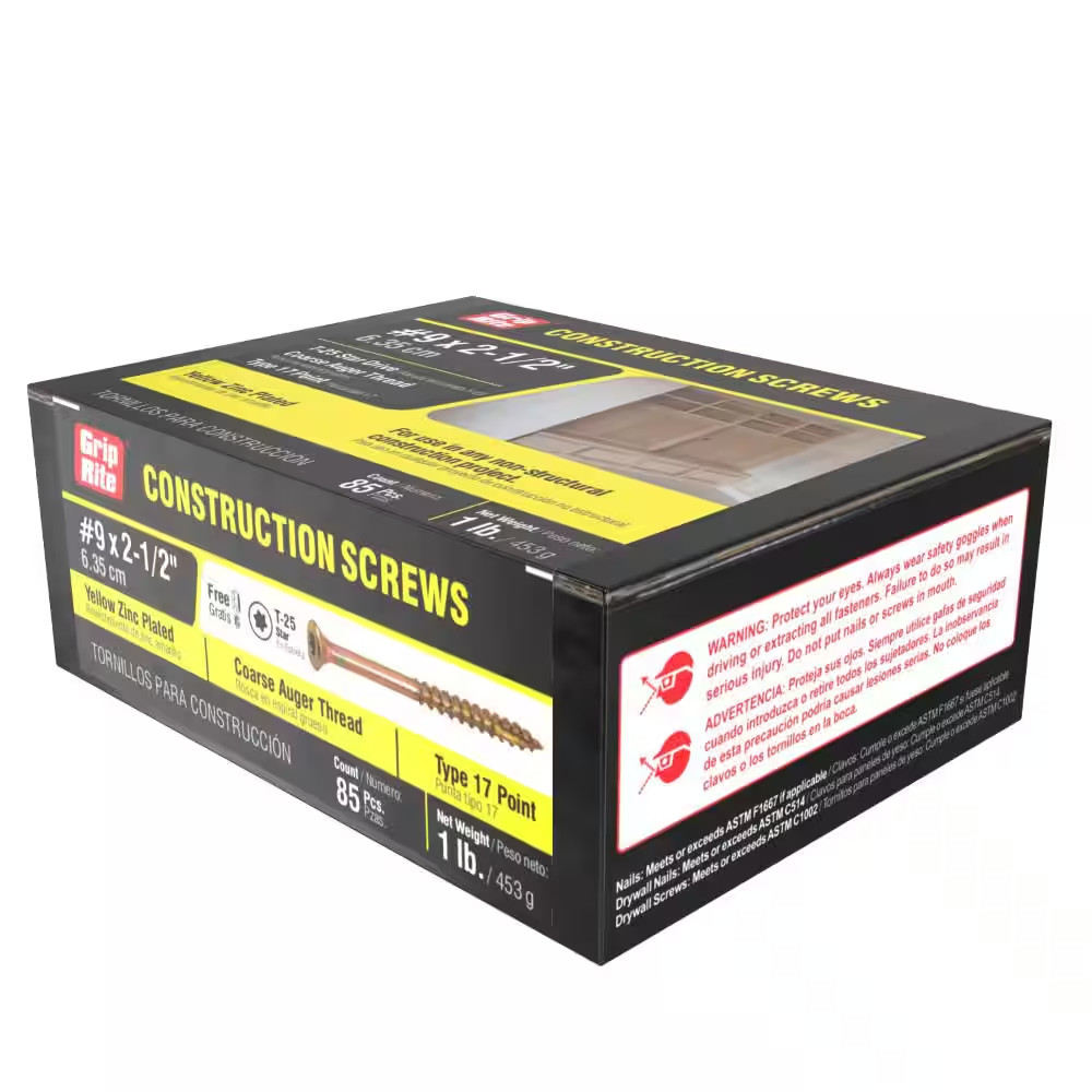 #9 X 2-1/2 In. Star Drive Dual Flat Head Coarse Thread Construction Screws 1 Lb.