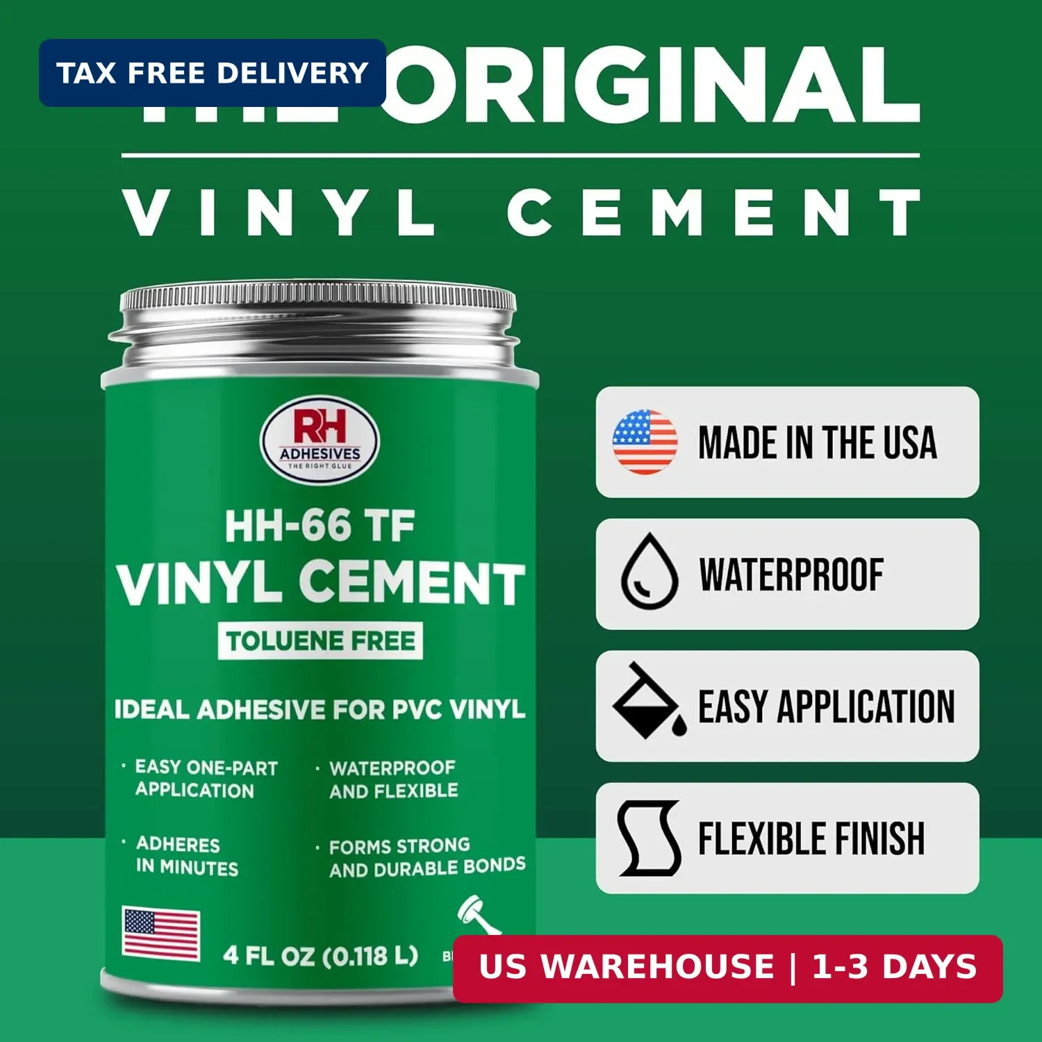 HH-66 Toluene Free Vinyl Cement 4 oz – Vinyl Adhesive, Cement Glue, Industrial C