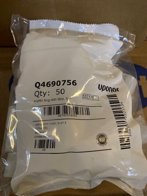 50 Pack Uponor Propex Expansion Ring With Stop 3/4″ Q4690756 – BUY MORE & SAVE!!