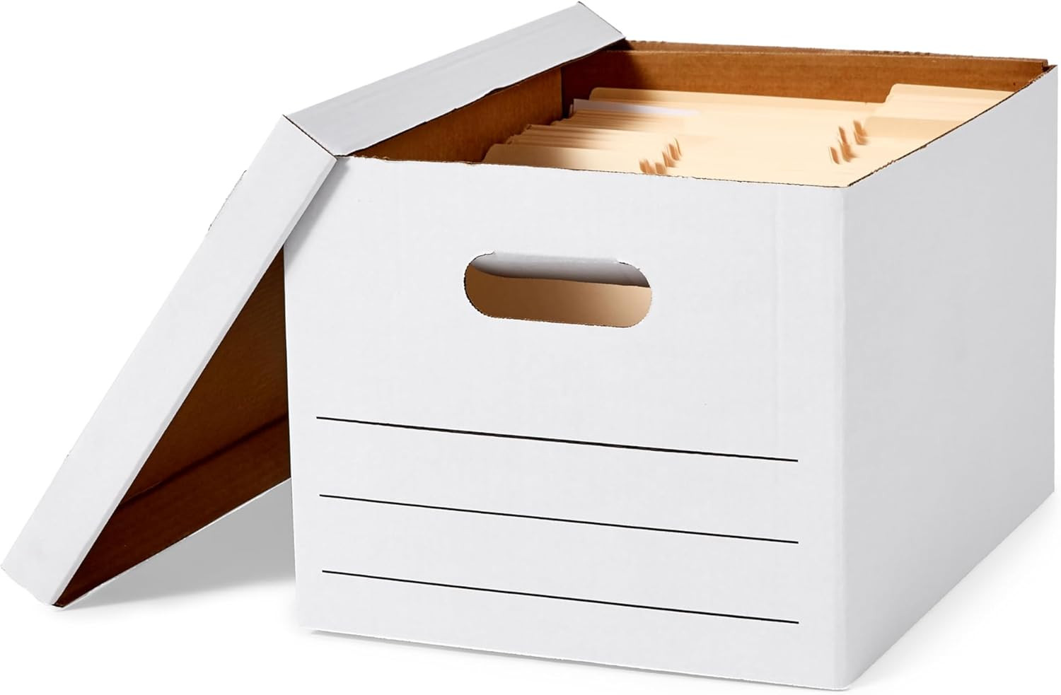 Storage/Filing Boxes with Lift-Off Lid – Letter/Legal Size, Sturdy, Easy Assembl
