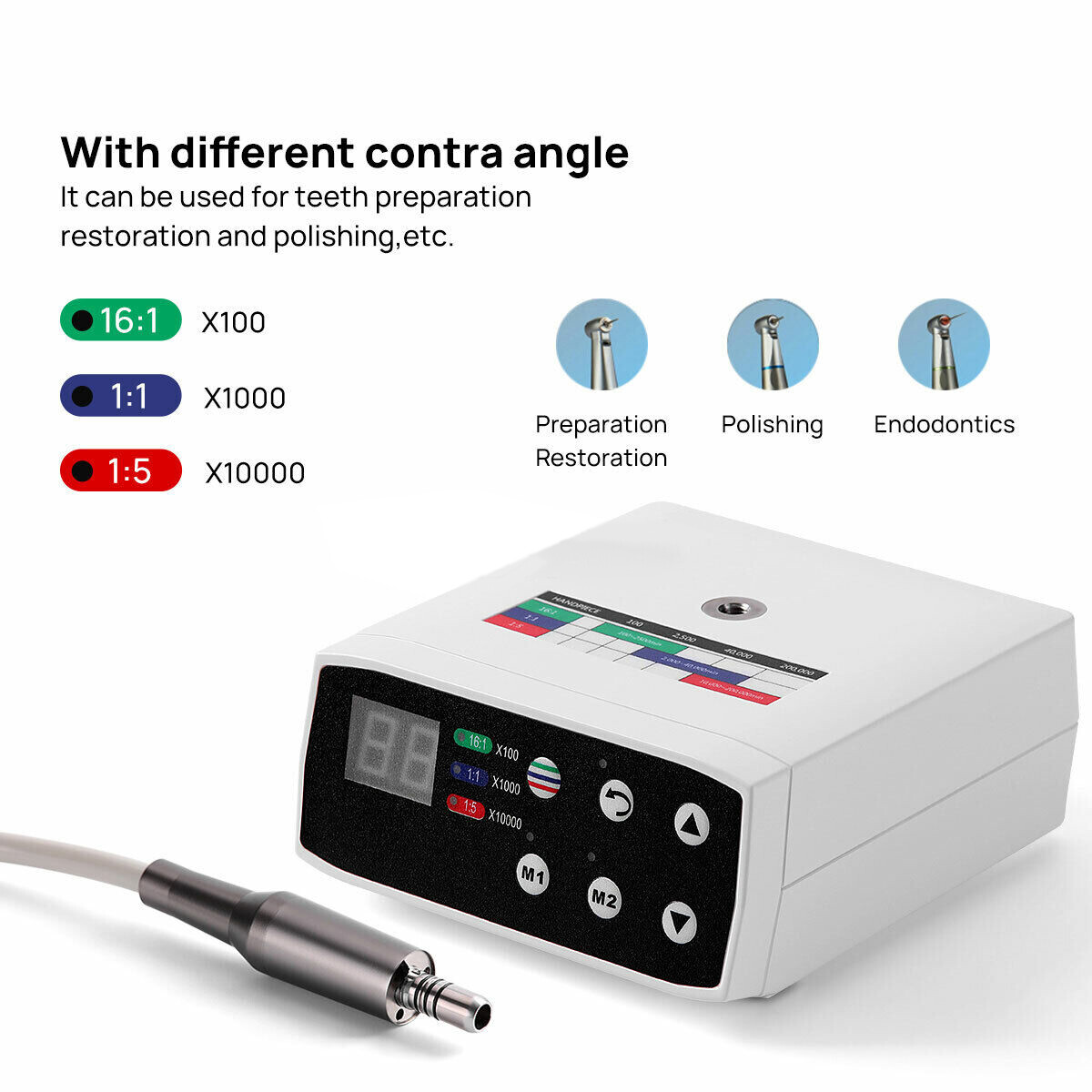 NSK Style Dental Brushless LED Electric Micro Motor/1:5 Increasing Handpiece USA