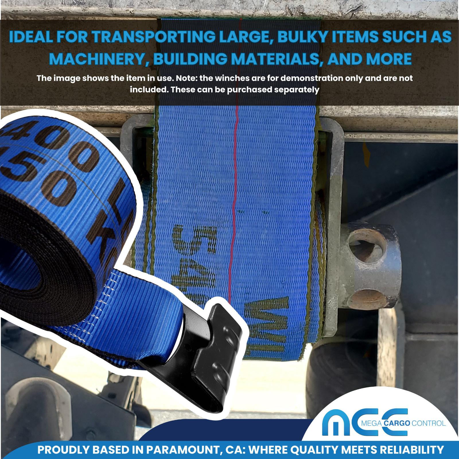 USA 4″x40′ 50′ 60′ Winch Strap Flat Hook for Flatbed Truck Trailer Farm Tie Down