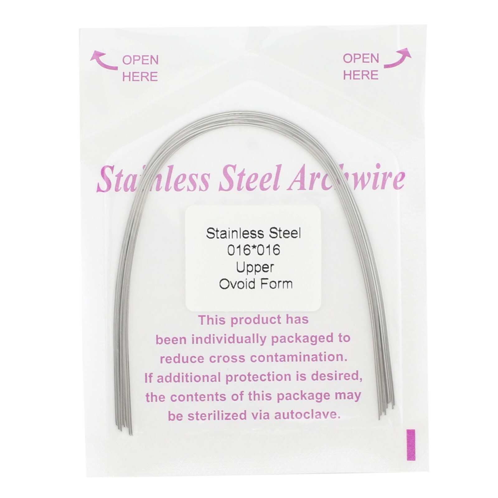 100PCS Orthodontic Stainless Steel Arch Wire Ovoid Form Round Rectangular Squre