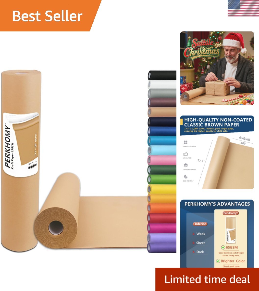 Kraft Paper Roll Gift Wrapping Craft Art Decor Large Size 17.5x1200in
