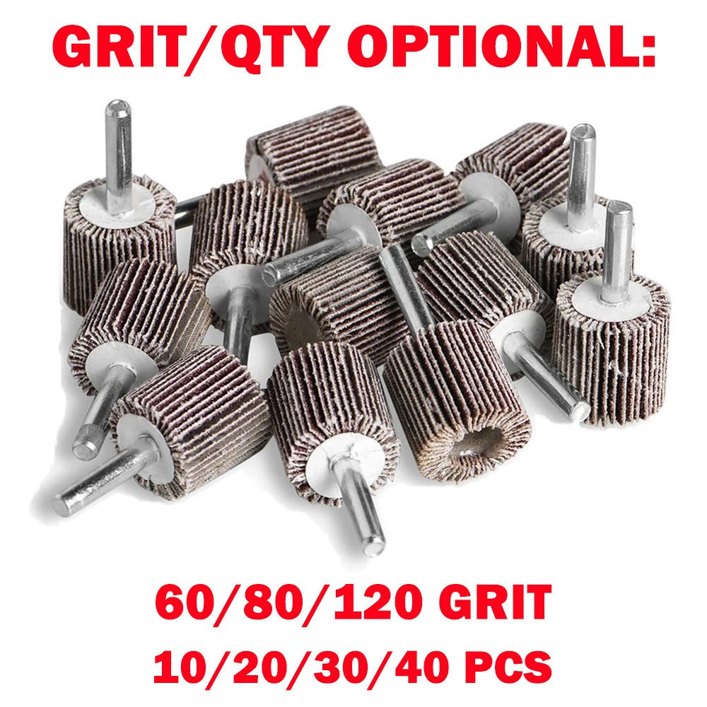 10-40Pc Drill Flap Wheel Sander 1x1x1/4″ Flapper Sanding Grinding 60/80/120 Grit
