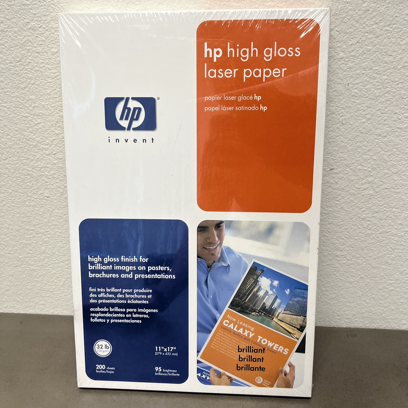 HP High Gloss Laser Paper 11″X17″ 95 Brightness 32 Lb 200 sheets