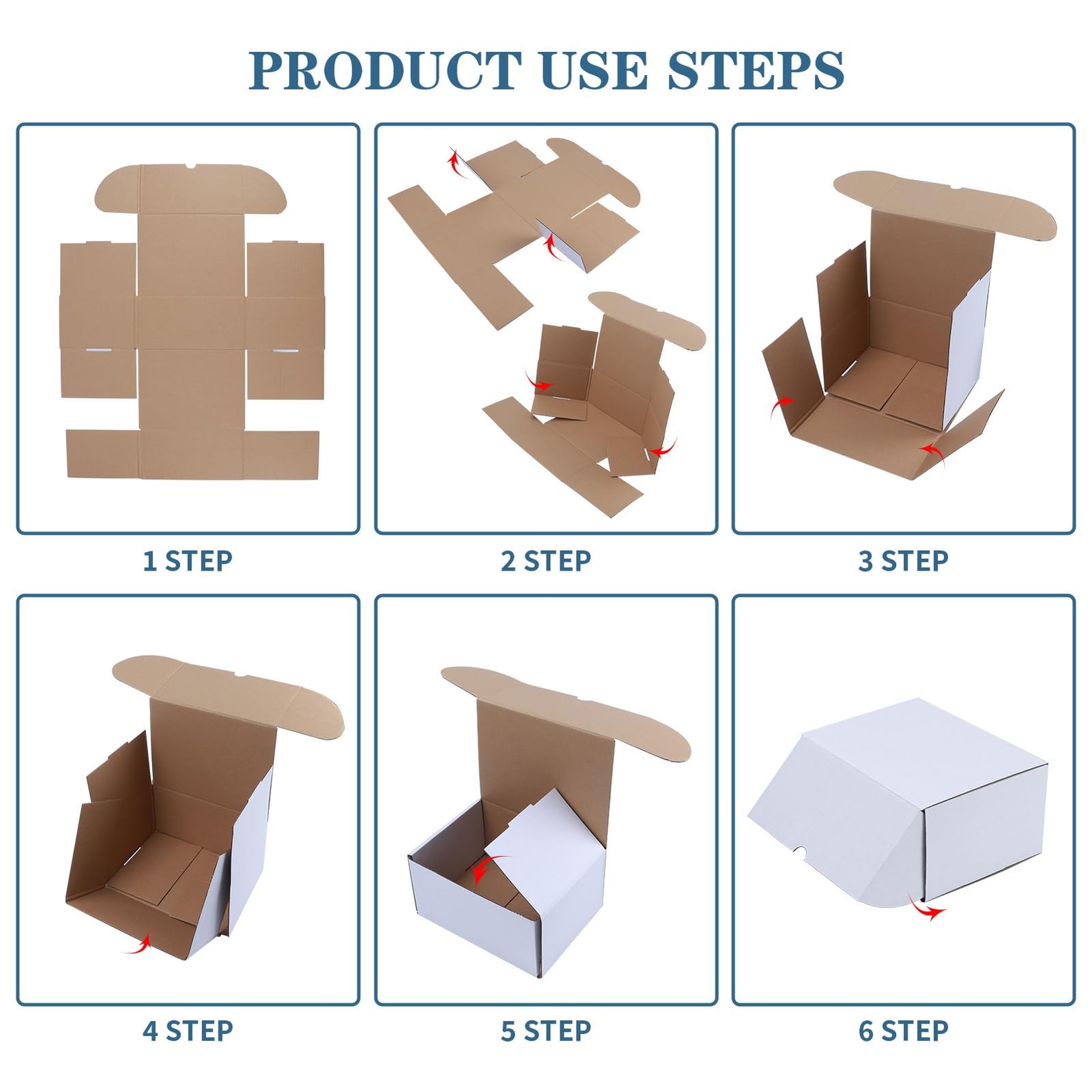 4x3x2 White Shipping Boxes Set of 50, Corrugated Cardboard Mailer Boxes for P…