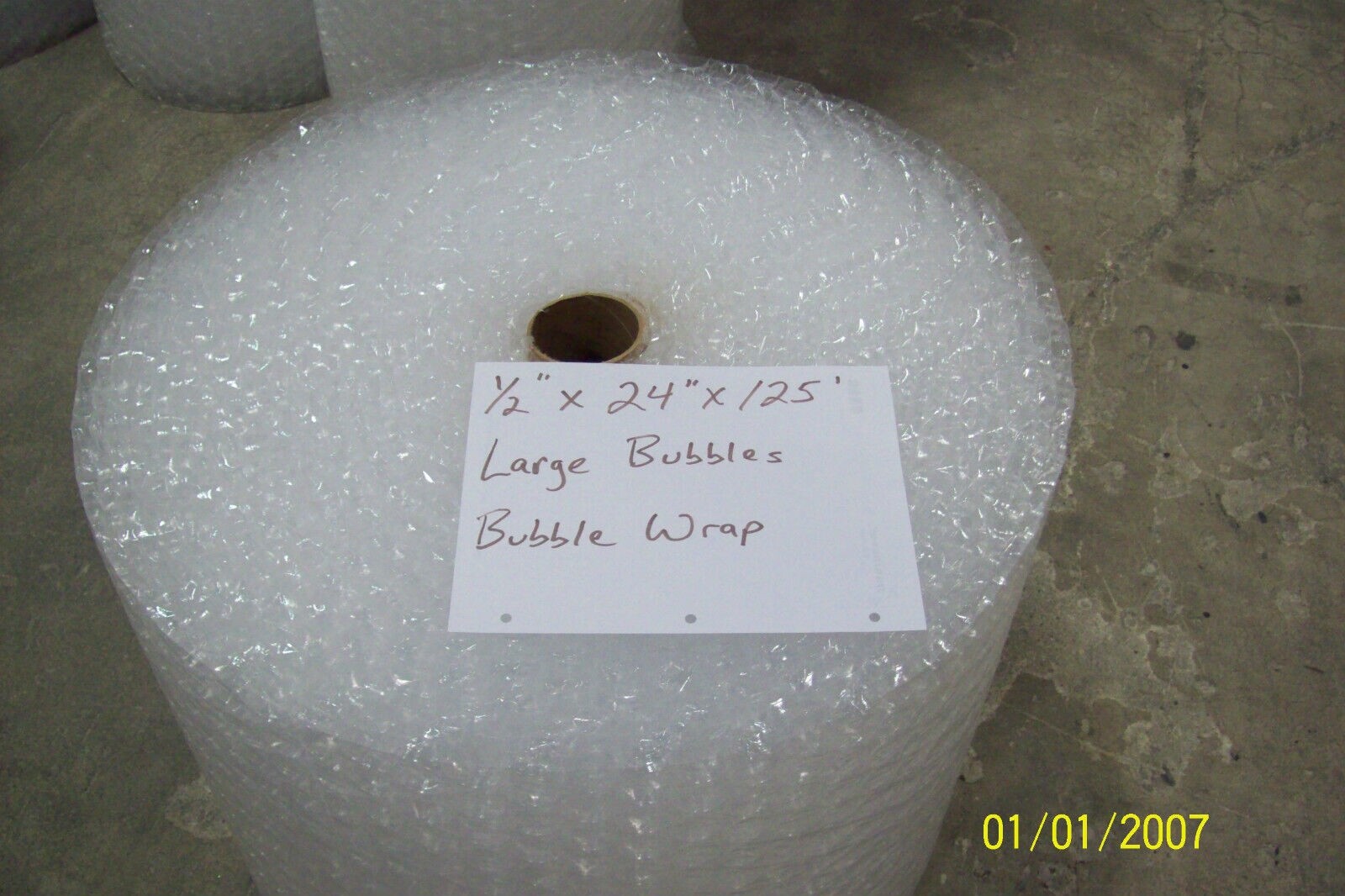 1/2″ Large Bubble Cushioning Padding Roll 125′ x 24″ Wide Perf 12″ 125 FT