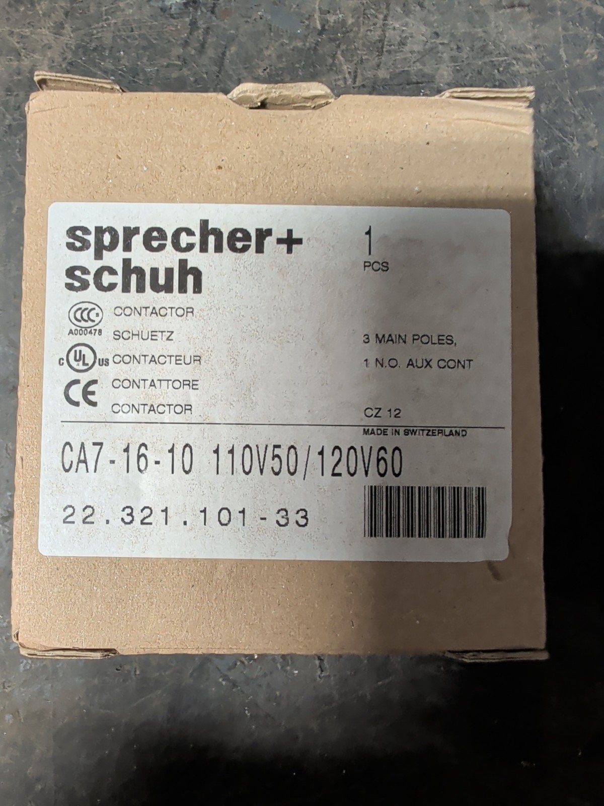 NIB Sprecher + Schuh CA7-16-10 Contactor CEP7-EEDB Relay Magnetic Starter