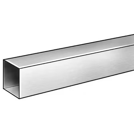 Zoro Select T63s1.25X.125-36 Aluminum Square Tube, Aluminum, 6063 Alloy Type, 1