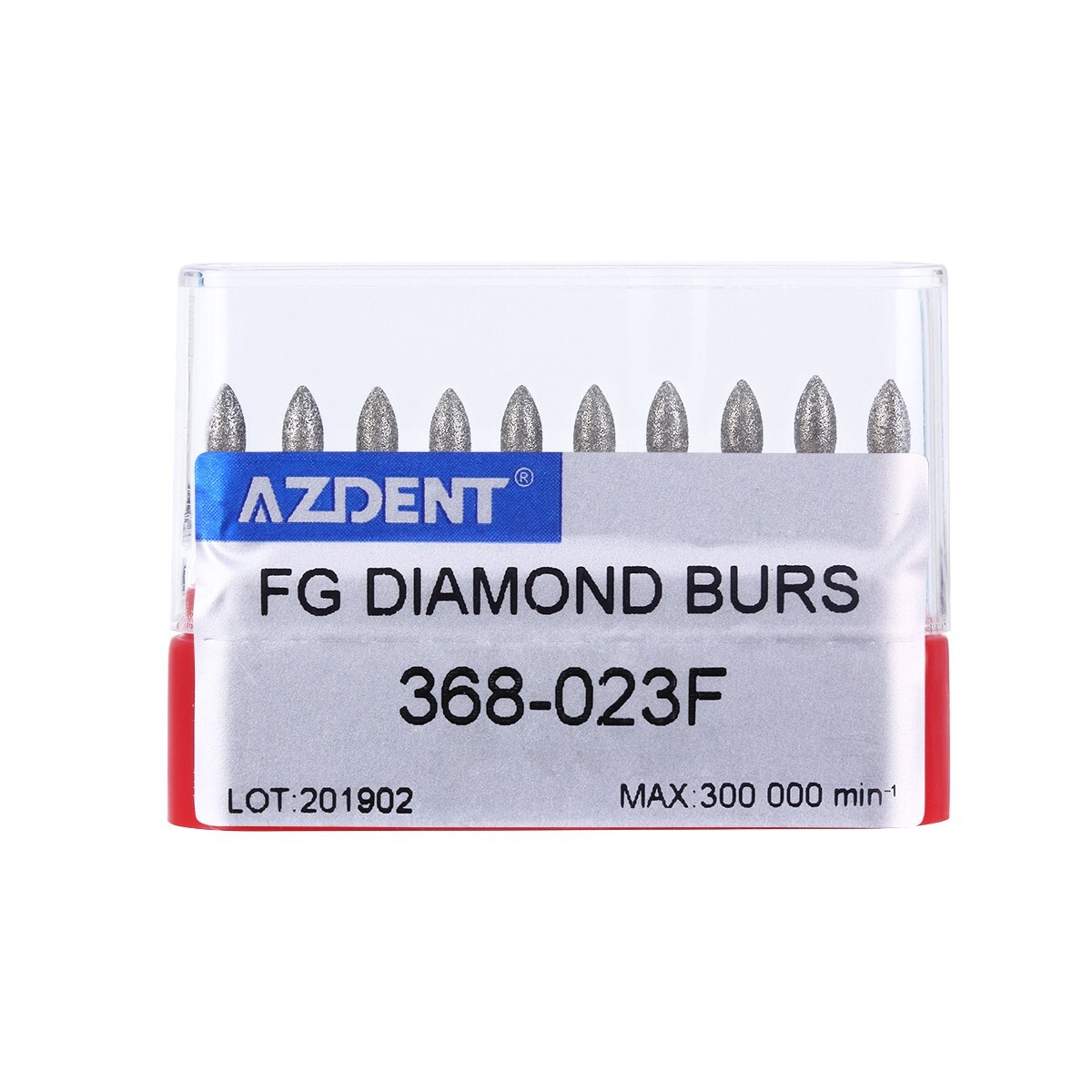 50pcs AZDENT Dental FG Diamond Burs Football #368-023F Fine Red High Speed