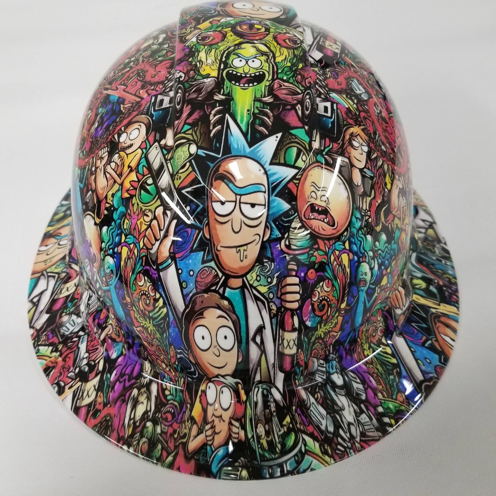 NEW FULL BRIM Hard Hat custom hydro dipped ADULT CARTOON STICKER BOMB NEW