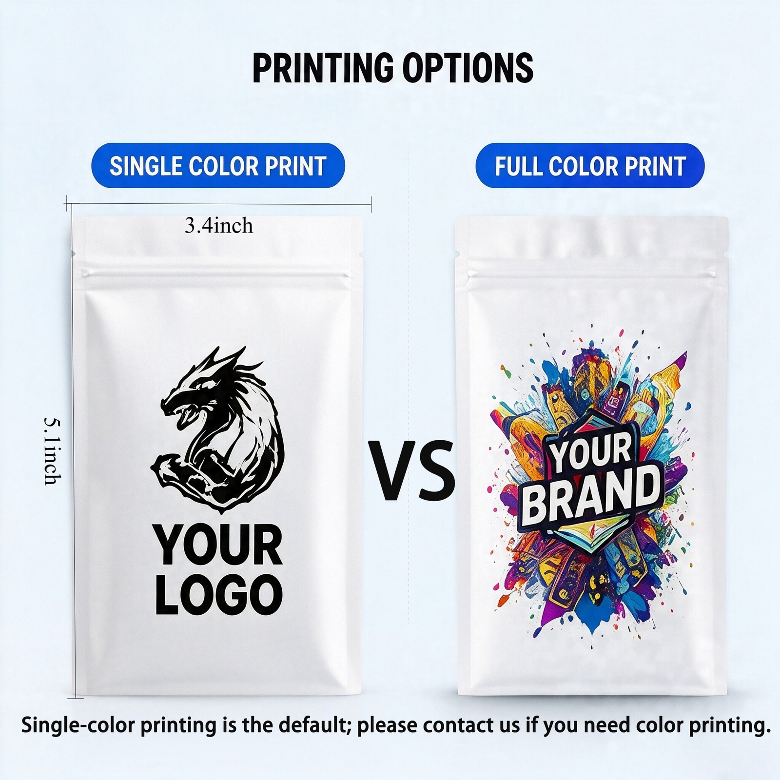 100PCS Custom Printed Mylar Bags for Trading Card Packaging Heat Seal Pouch
