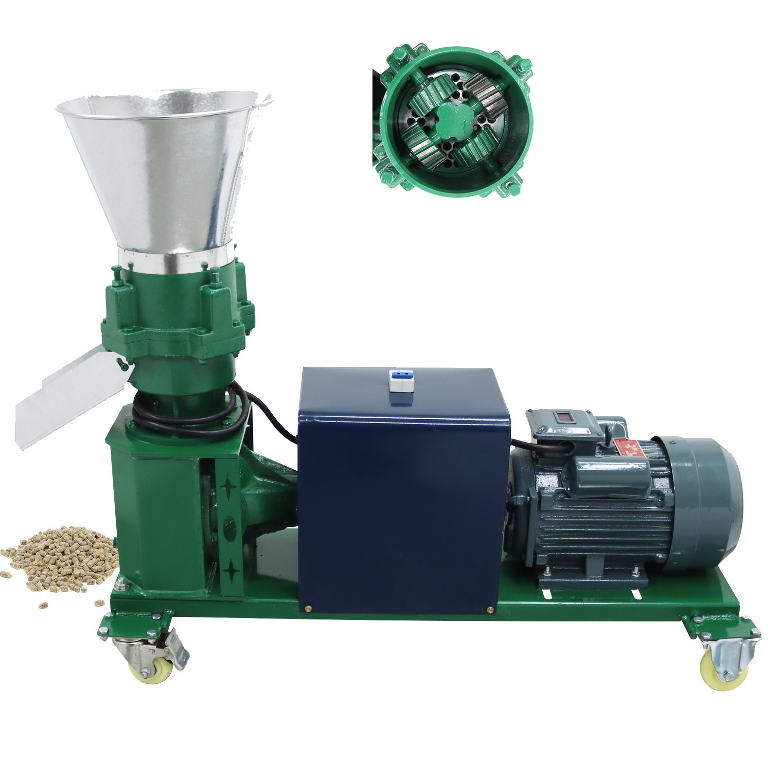 5mm Feed Pellet Mill Machine for Chicken/Duck 4Rollers 150-200KG/h 220V 4.5KW