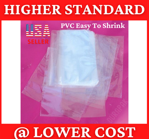 500 to 3000 pcs 4×6″, 6×6″, 6×7″ up to 8×12″ PVC Heat Shrink Wrap Film Flat Bags