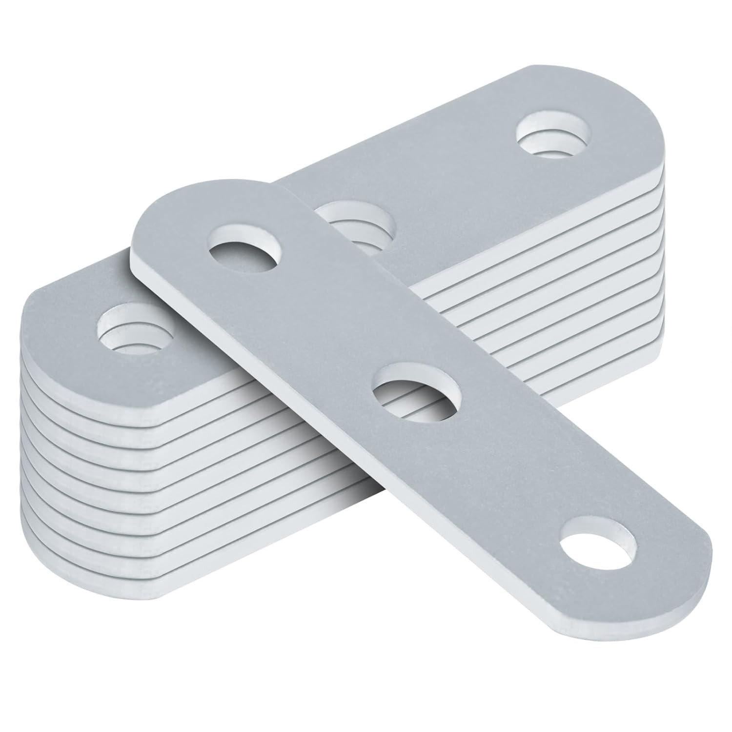 10 Pcs 3 Hole Square Metal Plate for 3″ Wide U Bolt, Electro-Galvanized