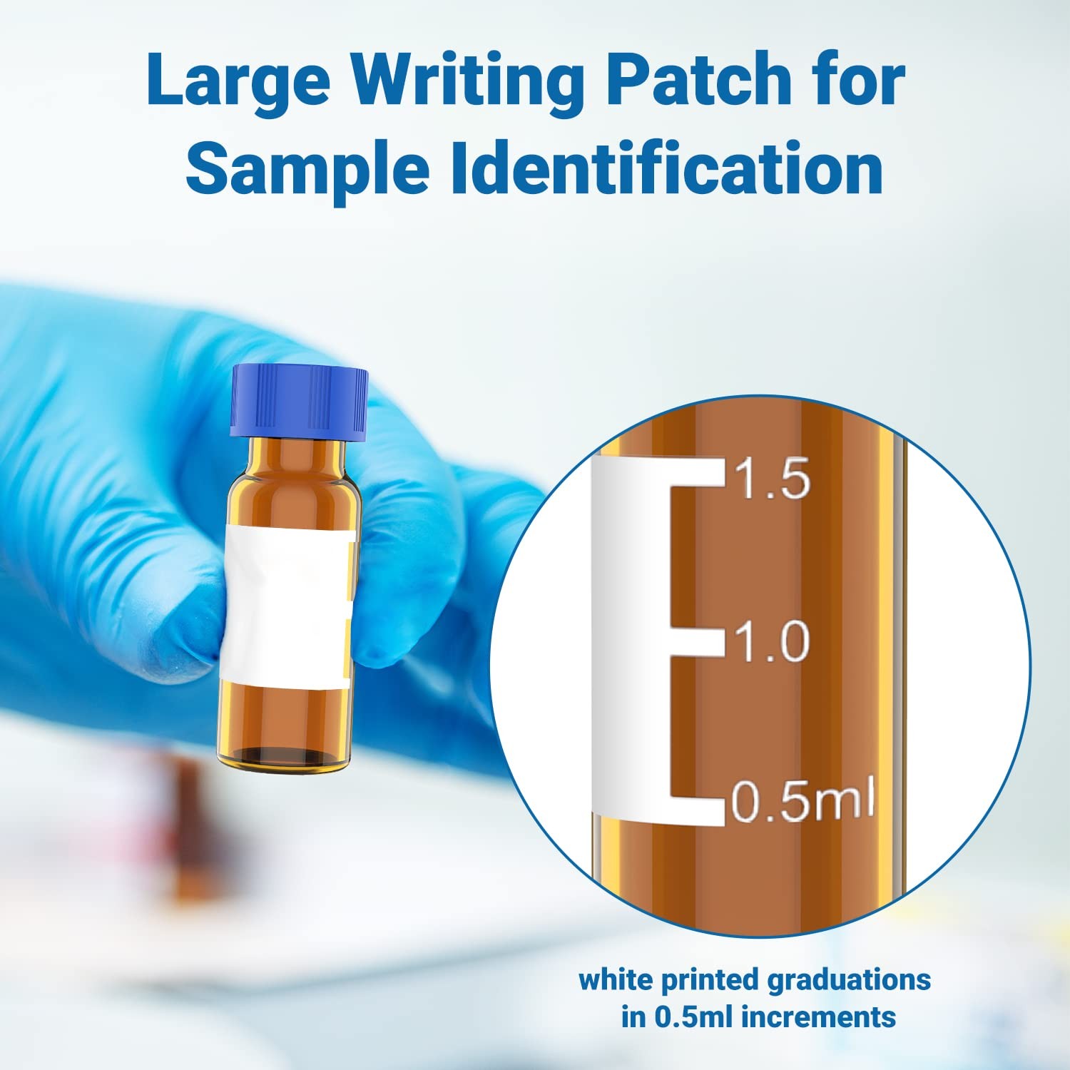 100pcs 2ml Glass Vial Amber Lab Vial Autosampler Vial 9-425 HPLC with Screw Caps