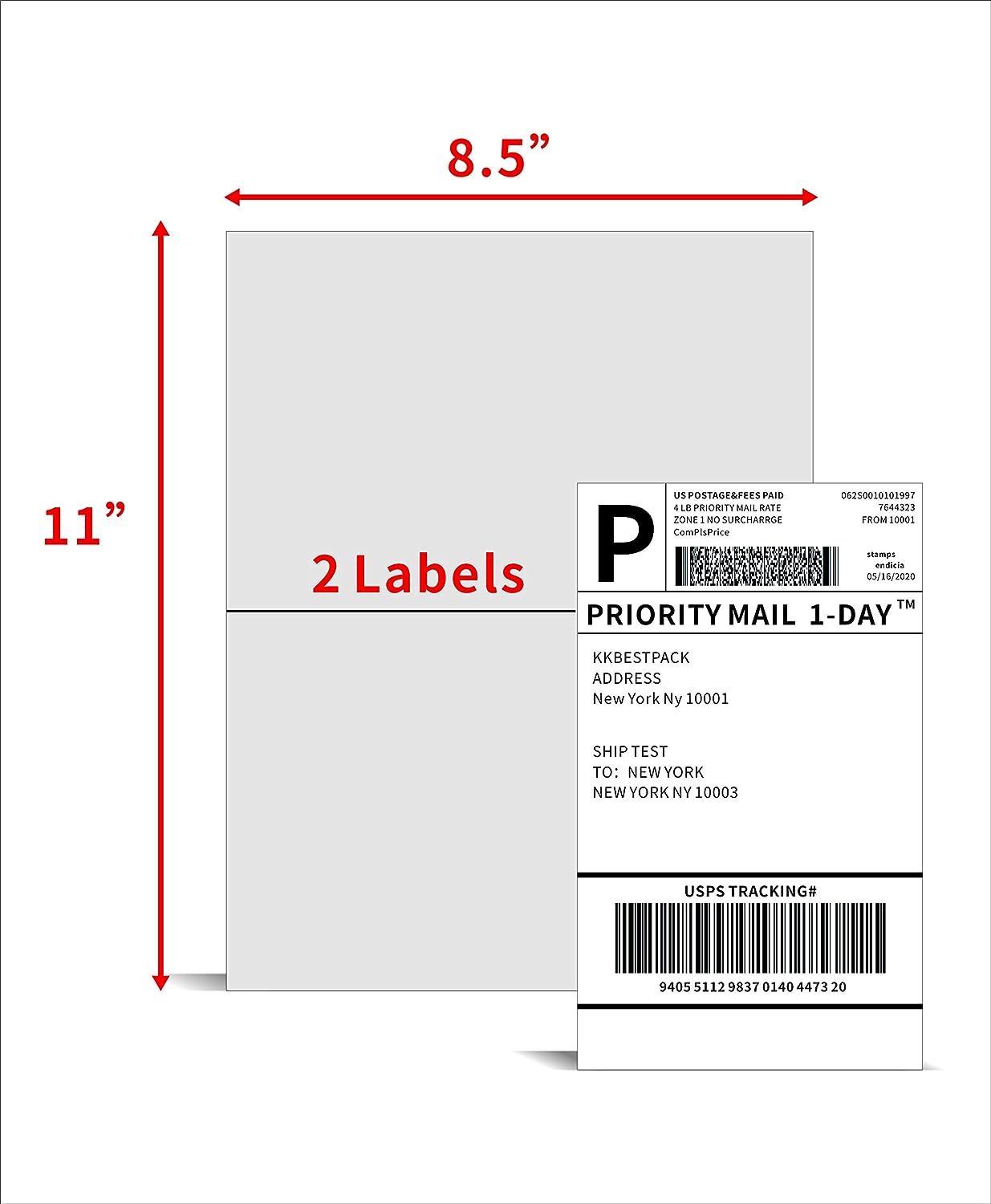 1100-4400 PCS Premium 8.5×5.5 Half Sheets Blank Self Adhesive 2 Per Sheet