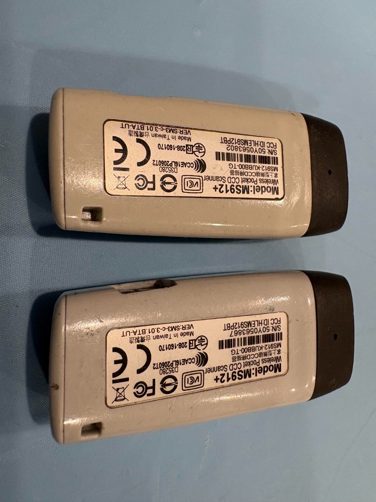 Unitech MS912+ Wireless Pocket CCD Barcode Scanner – Lot of 2, Used, Tested