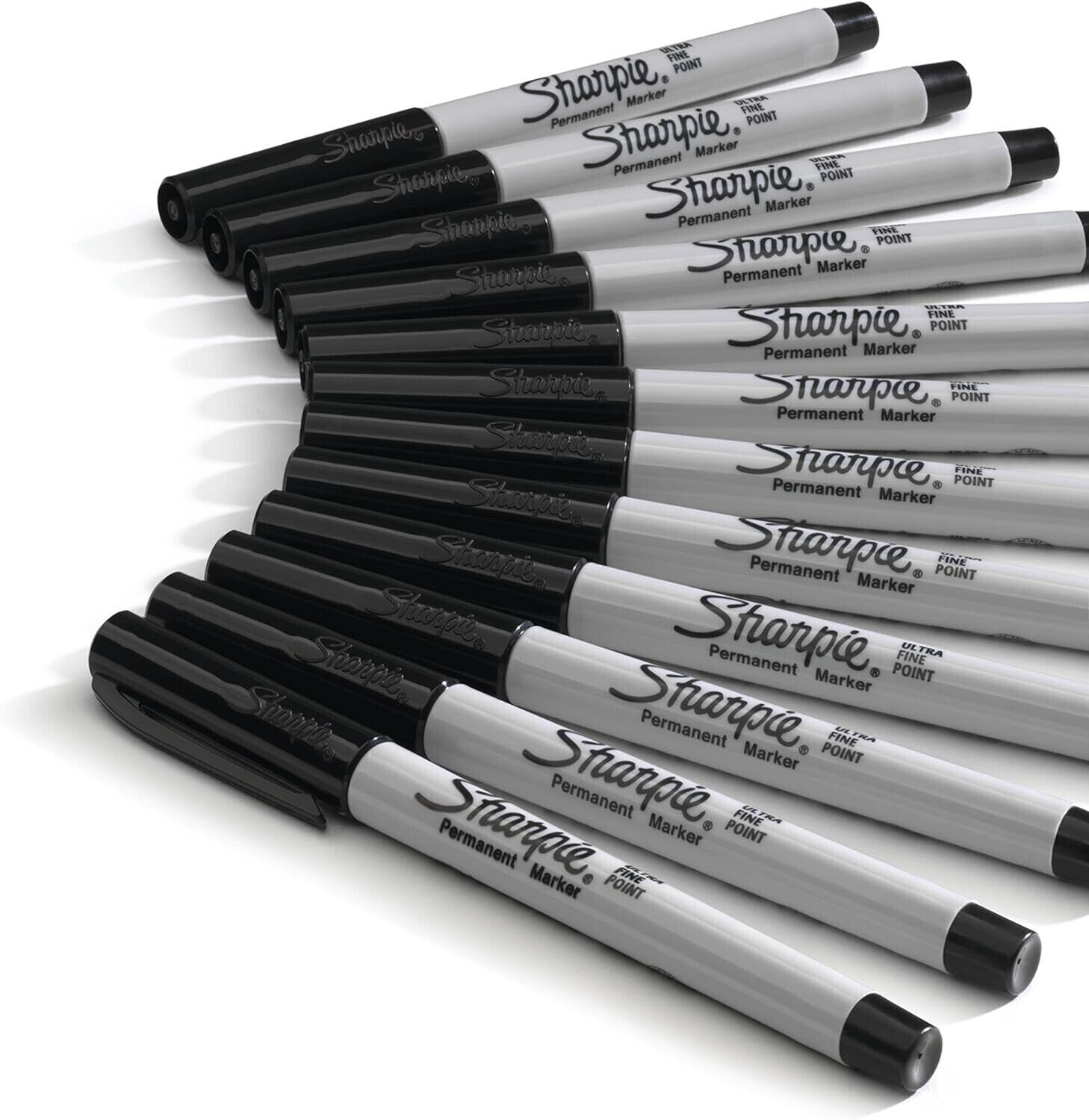 SHARPIE Permanent Markers Ultra Fine Point Black 12 Count 37001 NEW IN BOX BEST$