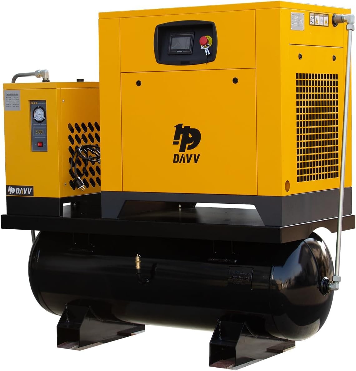 20HP 1PH/3PH 81FM 230V Variable Motor Rotary Screw Air Compressor 80 Gall Tank