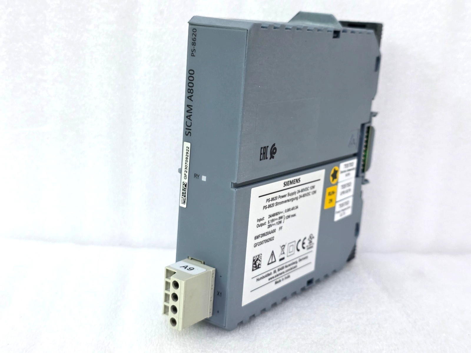 Siemens 6MF2862-0AA00 PS-8620 POWER SUPPLY 24-60VDC 12W SICAM A8000