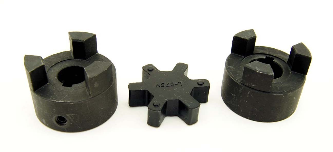 1/2″ to 5/8″ L075 Flexible 3-Piece L-Jaw Coupling Coupler Set & Rubber Spider
