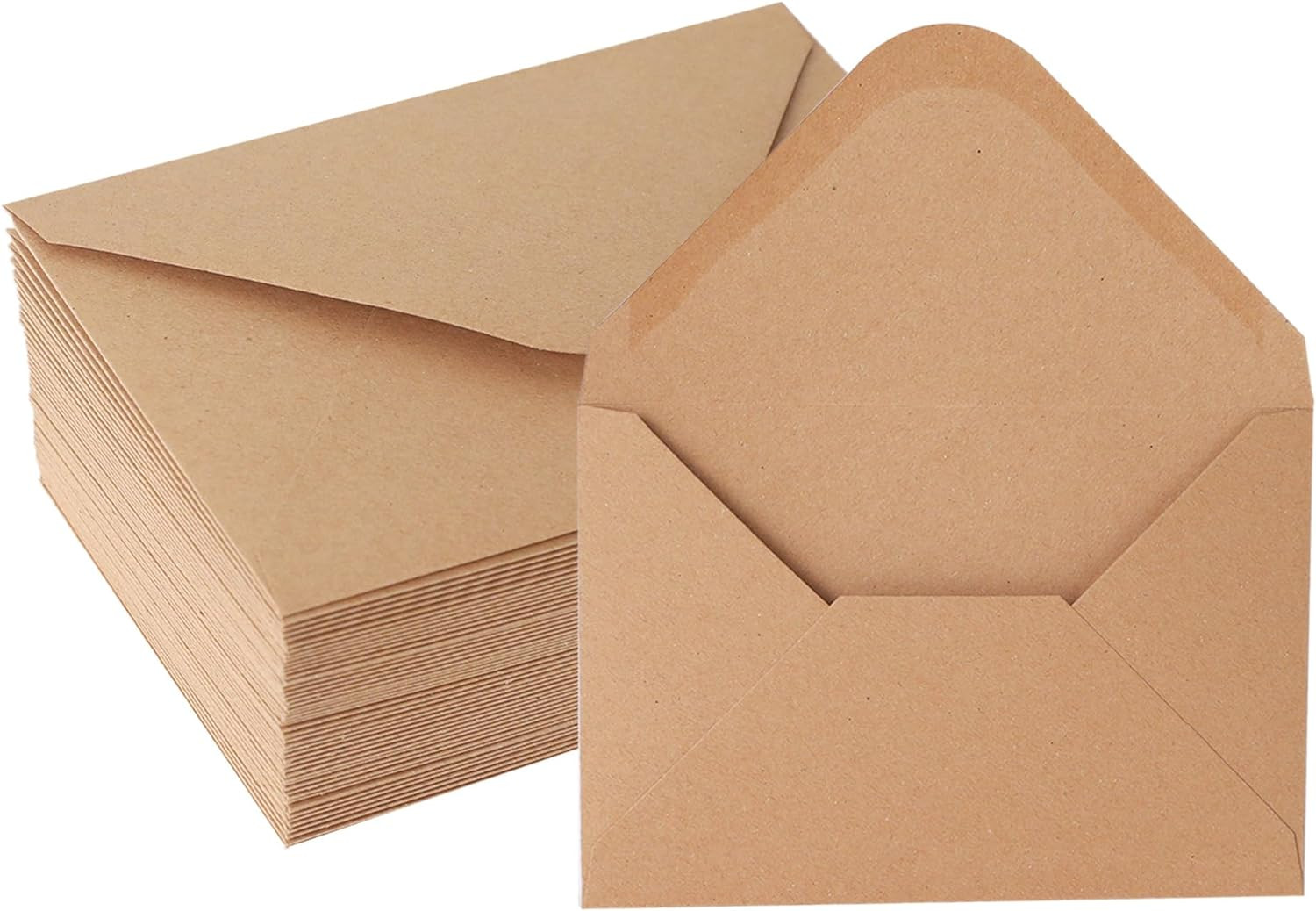 50 Pack Kraft Paper Envelopes 4×6 Inch Brown V-Flap Gummed Flap A4 Envelopes