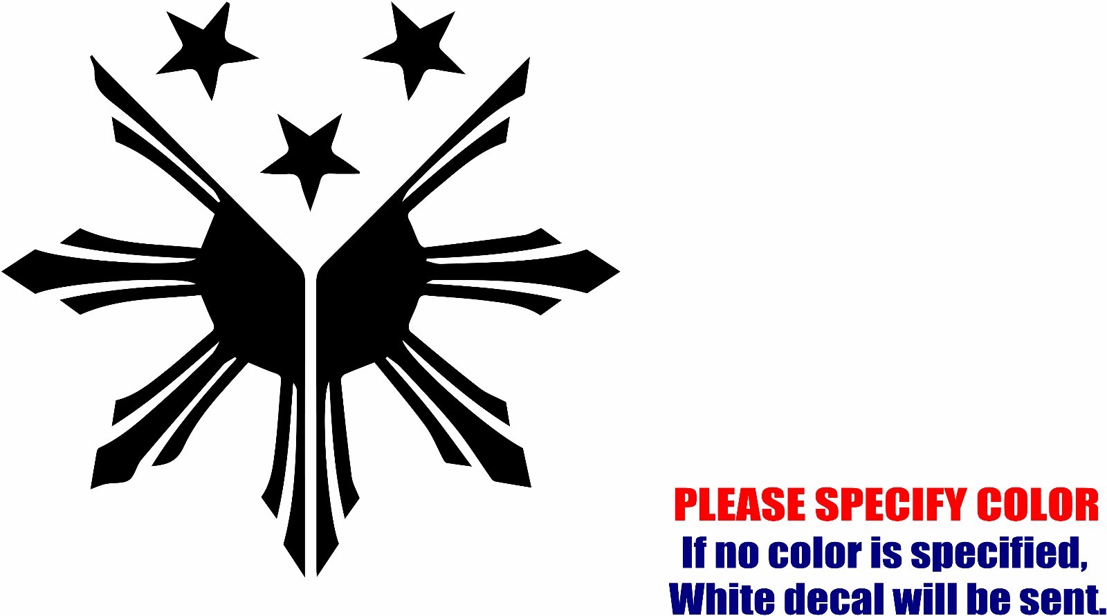 Philippines Flag Sun Stars #03 Graphic Die Cut decal sticker Car Truck Boat 9″