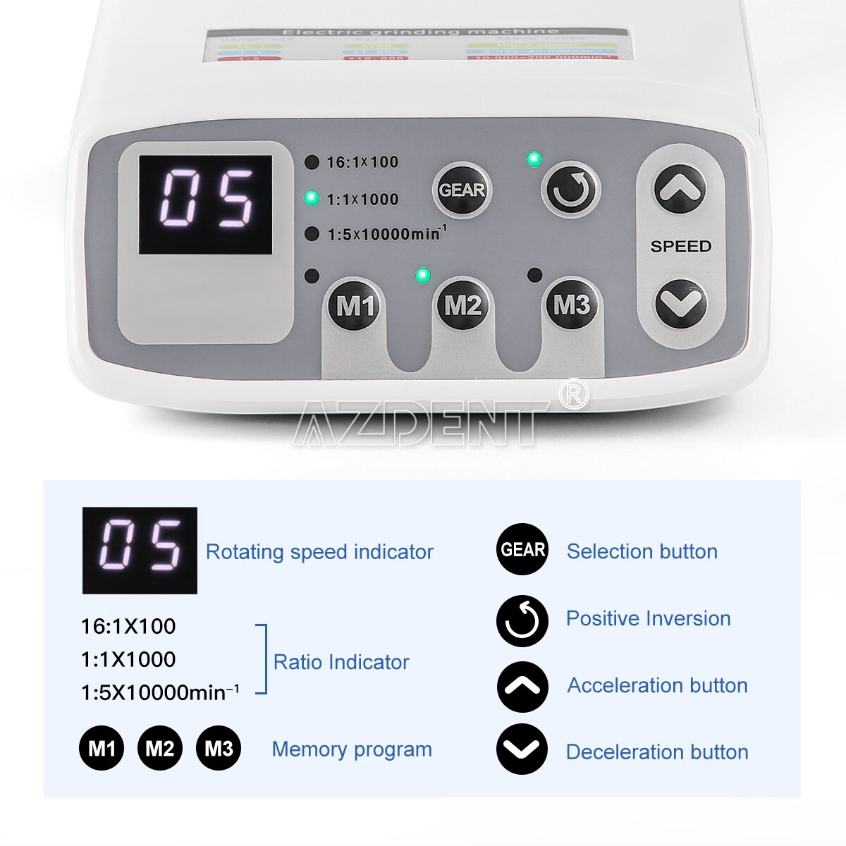 Dental LED Brushless Electric micro motor fit 1:1/1:5/16:1 Low Speed Handpiece